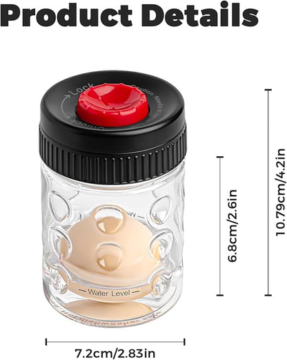 2 in 1 Egg Peeler with Piercer, Hard Boiled Egg Shell Remover Tool with Rotary Lock & Leak-Proof Design, Clear Egg Peeler for Meal Prep, Fitness, Camping & Deviled Eggs, Easy to Use & Clean (Black)