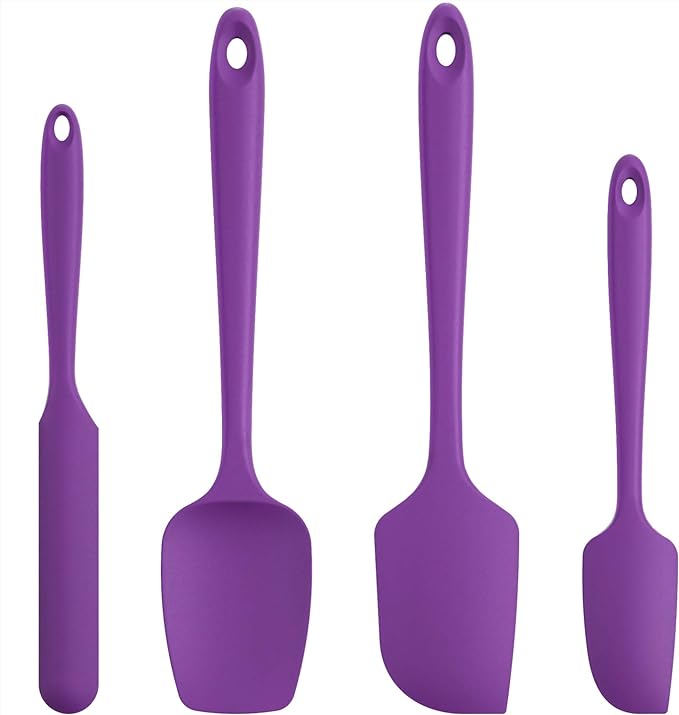 U-Taste Silicone Spatula Set with 600 Degrees Fahrenheit Heat Resistant (Purple) by U-Taste