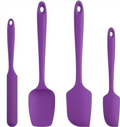 U-Taste Silicone Spatula Set with 600 Degrees Fahrenheit Heat Resistant (Purple) by U-Taste