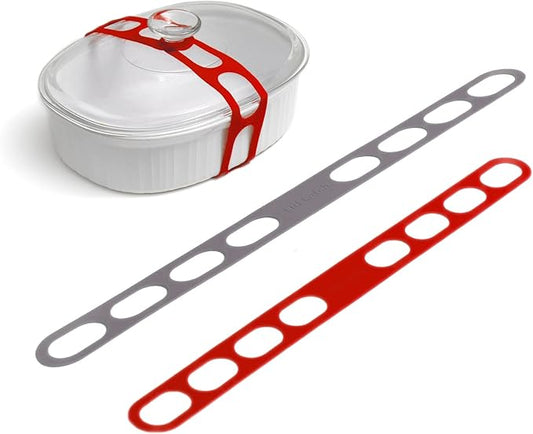 Lid Latch the reusable universal lid securing strap for crockpots, casserole dishes, pots, pans and more. Make it easy to transport your favorite dishes with one simple strap.