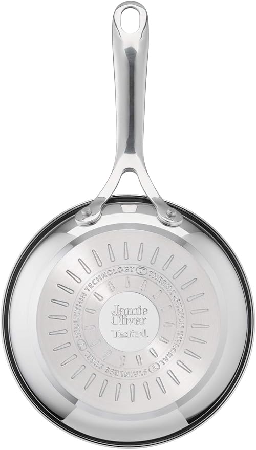 T-Fal Jamie Oliver Cooks Direct, Stainless Steel Non-stick Frying Pan 3 Pcs Set (20/24/28cm) (8/9/11 Inches) with Induction - Image 2