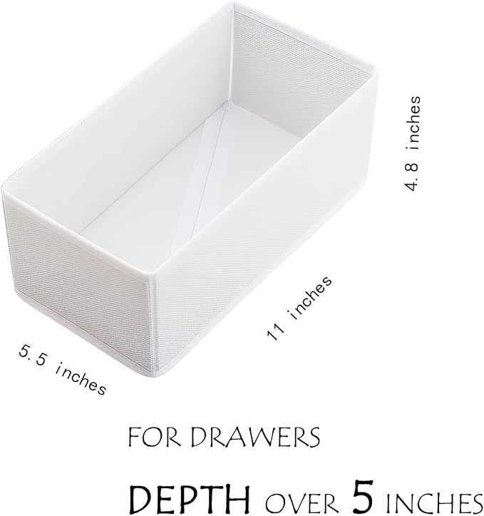 Clothes Drawer Organizer Set (3, White)