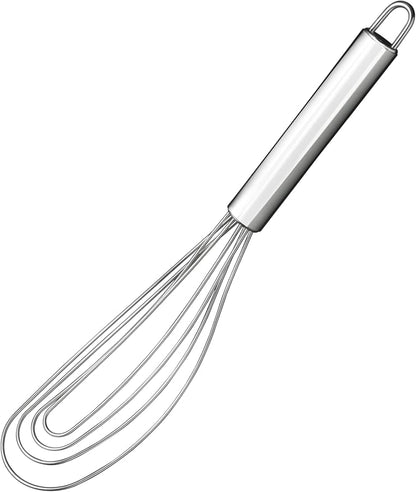 10.63" Stainless Steel Flat Whisk,Egg Beater for Blending,Whisking,Beating,or Stirring by Tafond