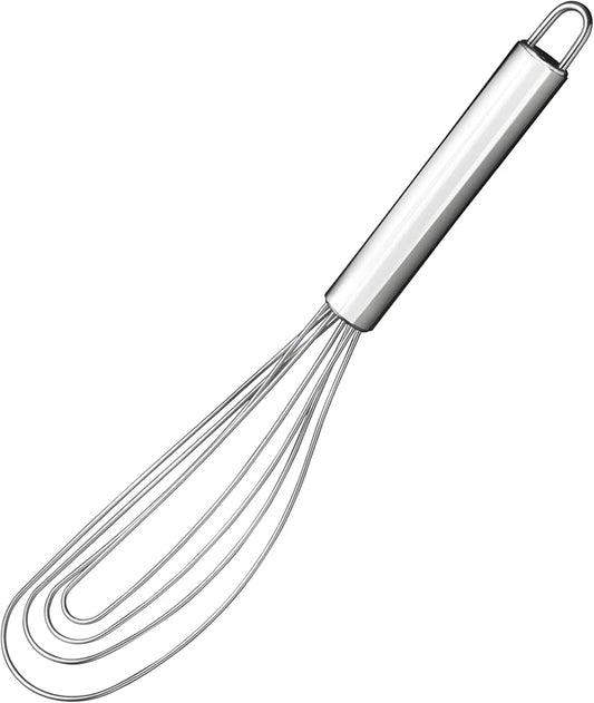 10.63" Stainless Steel Flat Whisk,Egg Beater for Blending,Whisking,Beating,or Stirring by Tafond