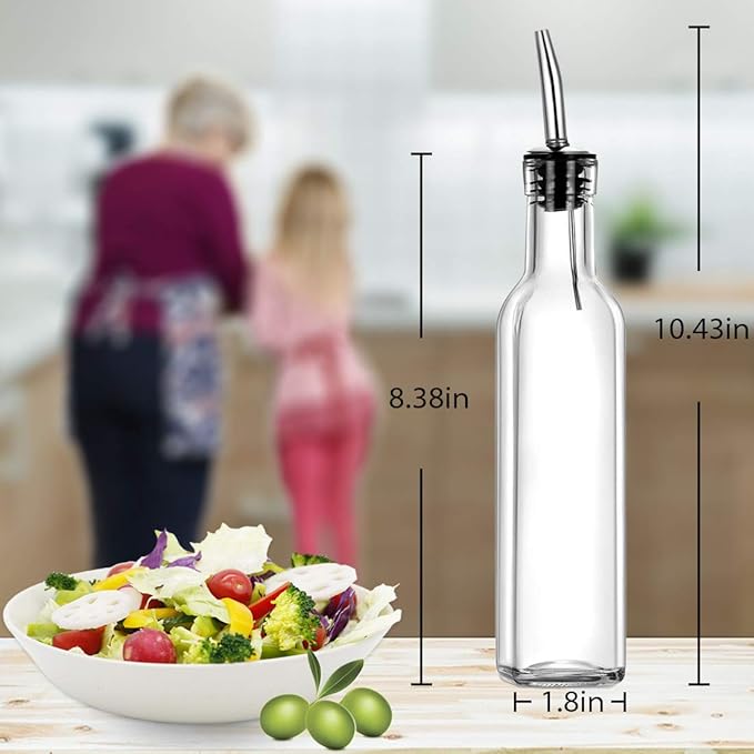 8 oz (250ml) Oil and Vinegar Dispenser Set - 2PCS Olive Oil Dispenser Bottles, Syrup Dispenser & Kitchen Oil Bottles with Pour Spouts and Funnel - Image 2