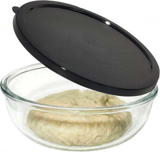 Large Glass Mixing Bowl for Sourdough, 6.2QT with Lid – Big Capacity Clear Bowl for Sourdough, Baking, Salad Prep & Food Storage