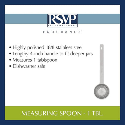 RSVP International Endurance Kitchen Collection Open Stock Measuring Spoon, Stainless Steel, Dishwasher Safe, 1-Tablespoon - Image 6