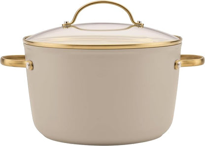 Farberware Forged Induction Ceramic Nonstick Cookware Set, 12-Piece, Taupe Pots & Pans