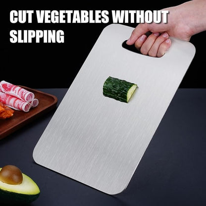 Titanium Cutting Board - 2026 New Upgrade 100% Pure Titanium Cutting Boards for Kitchen Double Sided Non Toxic Titanware Cutting Board,Hygiene Durable Dishwasher Safe Chopping Board (14"L x 10"W)