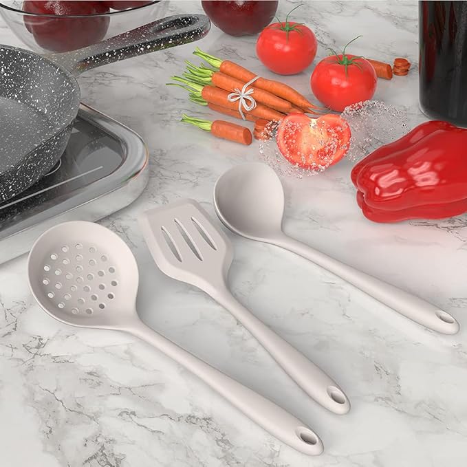 AOTHOD Silicone Cooking Utensils Set - 446°F Heat Resistant Kitchen Utensils,Turner Tongs,Spatula,Spoon,Brush,Whisk,Kitchen Utensil Gadgets Tools Set for Nonstick Cookware,Dishwasher Safe (BPA Free) - Image 5