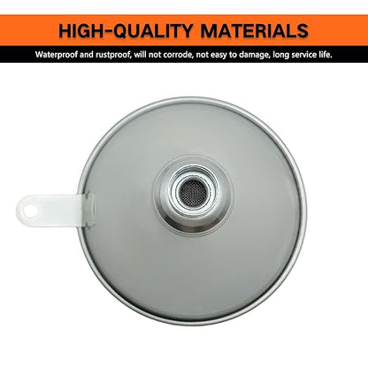 24.8" Steel Bendable Universal Spout Funnel with Filter for All Automotive Oils, Flexible Long Funnel for Transmission Fluid, Diesel Fuel and Other Liquids with Gloves