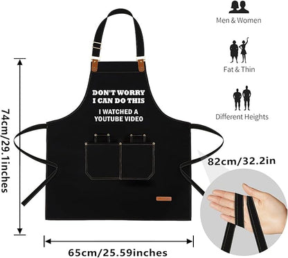 Baking Apron for Men Women,Funny Apron Baking Gifts with 2 Pockets for Men Women BBQ Grilling,Adjustable Cooking Kitchen Work Waterproof Bib Apron Thanksgiving Christmas - Image 2