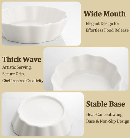 Mini Baking Dish Set, 12 oz Ramekins for Oven, Small Casserole Dishes, Individual Ceramic Baking Dishes for Creme Brulee, Pot Pie, Dessert & Lasagna, Oven Safe, Set of 6