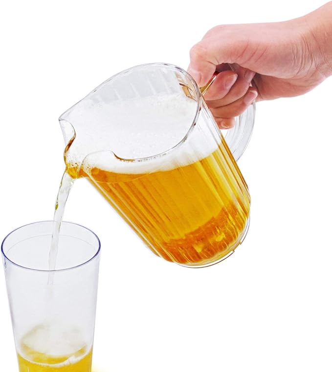 New Star Foodservice Commercial Polycarbonate Water Pitcher, 60 oz, Clear - Image 6