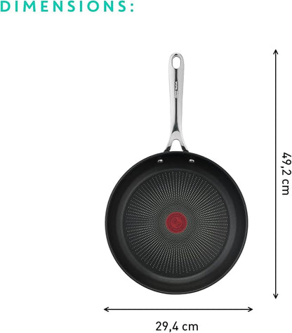 T-Fal x Jamie Oliver Nonstick Coated Stainless Steel Pan 11-Inch, Induction Compatible, Oven Safe up to 500°F, Chef's Stainless Steel Skillet, Frying Pan, Silver - Image 2