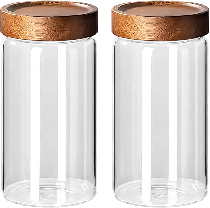 Glass Jar with Screw Top Lid 37oz Borosilicate Glass Spice Jars Seasoning Containers Kitchen Glass Food Storage Canisters for Pantry Liquid Tea Bath Salts Fermenting - Image 7