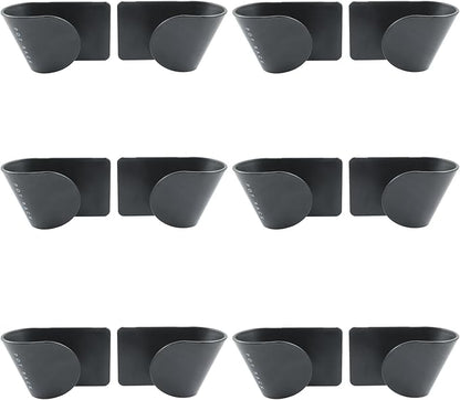 Hitefu 6 Pairs Pot Lid Organizer for Cabinet Door, Adjustable Wall Mount Pan Lid Holders for Kitchen (Black) by Hitefu