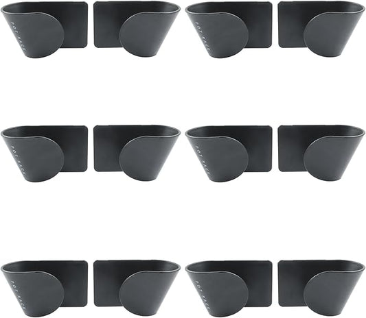 Hitefu 6 Pairs Pot Lid Organizer for Cabinet Door, Adjustable Wall Mount Pan Lid Holders for Kitchen (Black) by Hitefu