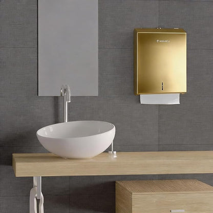 Commercial Paper Towel Dispenser Gold - Multifold Paper Towel Dispenser Wall Mount, High Capacity Stainless Steel Tissue Holder, Suitable for Bathrooms and Public Places - Image 2