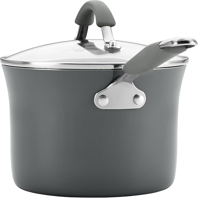 Rachael Ray - 16802 Rachael Ray Cucina Nonstick Cookware Pots and Pans Set, 12 Piece, Sea Salt Gray - Image 13