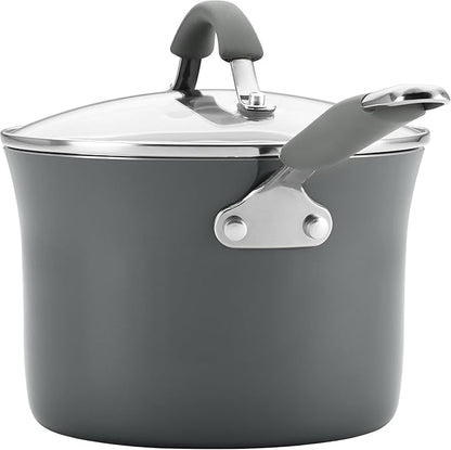 Rachael Ray - 16802 Rachael Ray Cucina Nonstick Cookware Pots and Pans Set, 12 Piece, Sea Salt Gray - Image 13