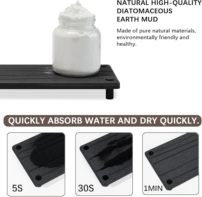 Quick Dry Sink Caddy Kitchen Sink Organizer, Water Absorbing Stone Tray for Sink, Stone Drying Tray, Diatomite Faucet Mat & Protector, Dispenser Sponge Holder, Stone Soap Tray for Bathroom Counter - Image 2