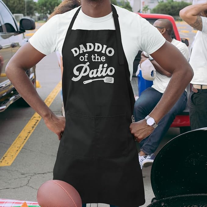 SANDJEST Funny Mens Aprons with Pockets for BBQ Grilling Cooking Grandpa Husband Apron for Birthday Christmas Father's Day