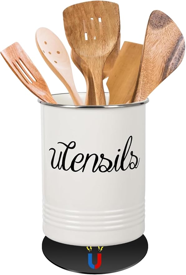 Magnetic RV Utensil Holder - Portable Metal Cutlery Organizer for Campers and Kitchen with Adhesive Magnet, Stylish Countertop Organizer and Kitchen Decor Caddy