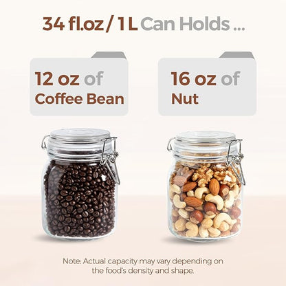 ComSaf 3-Pack Square Glass Coffee Canisters for 1lb Bean Bags, 34oz Airtight Jars with Clamp Lids for Tea, Sugar & Flour, Space-Saving Pantry Organization for Small Apartments & Coffee Station - Image 7