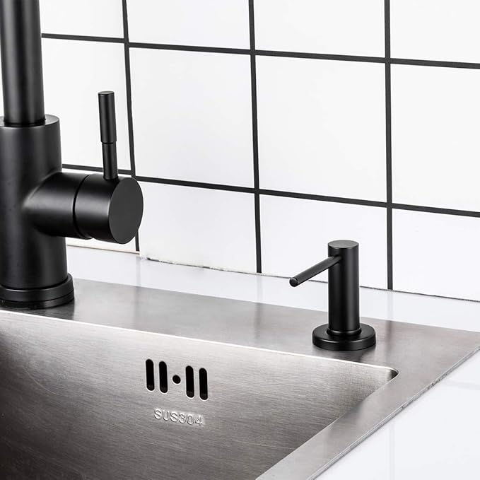 Matte Black Kitchen Sink Soap Dispenser GAPPO Countertop Pump Hand Lotion Built in Bottle Upgrade Stainless Steel Screw - Image 3
