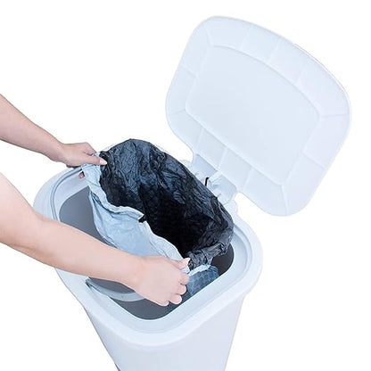 Glad Kitchen Trash Can 20 Gallon | Large Plastic Waste Bin with Odor Protection of Lid | Hands Free with Step On Foot Pedal and Garbage Bag Rings, 20 Gallon, White - Image 9