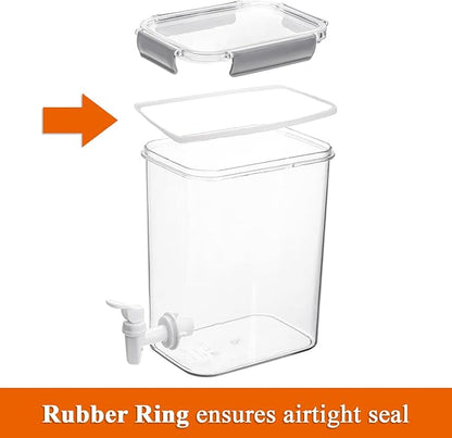 Elsjoy 1.2 Gallon Plastic Drink Dispenser with Spigot, Cold Beverage Dispenser Fridge Drink Container for Iced Tea, Lemonade, Coffee
