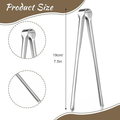 6 Pack Small Kitchen Tongs Set - 7.5 Inch Stainless Steel Tongs with Non-Slip Tips, Multi-Purpose Cooking Tong for BBQ, Baking, Salad Serving, Food Handling - Easy Grip, Dishwasher Safe