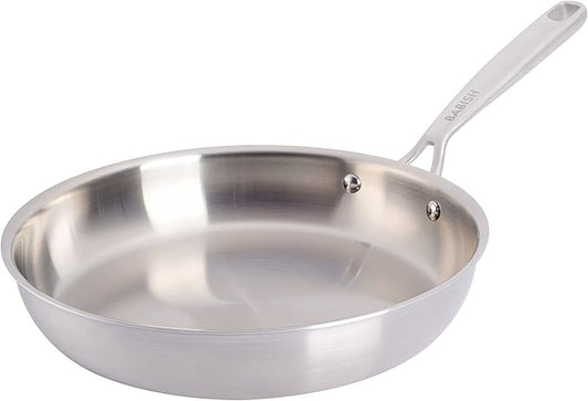 Babish 10-Inch Tri-Ply Stainless Steel Frying Pan – Professional Grade Skillet for Searing, Sautéing & Everyday Cooking by Babish