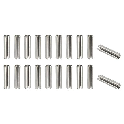 PATIKIL Slotted Spring Pin, 20 Pcs 1/4" x 1" (6.35mm x 25mm) 304 Stainless Steel Split Roll Pins Spring Dowel for Home Improvement Automotive Machine Repair, Silver