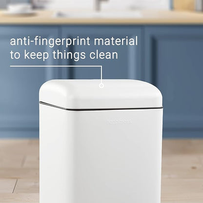 happimess HPM1007A Betty Retro 8-Gallon Step-Open Trash Can with Soft-Close Lid, Fingerprint Resistant, Modern, Minimalistic for Home, Kitchen, Laundry Room, Office, Bedroom, Bathroom, White - Image 9