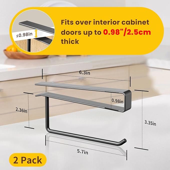 2 Pack Tumbler Lid Organizer, Under Cabinet Cup Lid Holder for Yeti Insulated Mug/Stanley Insulated Mug/Simple Modern Insulated Mug Lid, No Gluing, No Drilling, Up to 10 Lids (Black) - Image 4