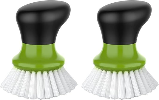 MR.SIGA Dish Scrub Brush, Palm Brush Dish Scrubber with Ergonomic Grip, Kitchen Brushes for Dishes, Green, Pack of 2 by MRSIGA