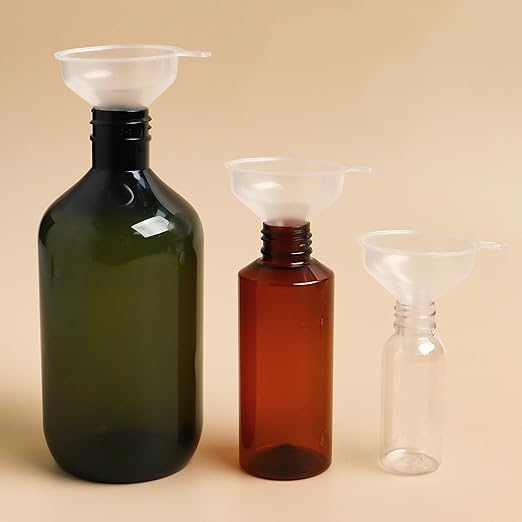Small Funnels 6 Pack Mini Clear Funnel Easily Transfer Liquids Granules Powders Funnels Narrow Neck Water Bottle for Filling Small Bottles,Liquids, Powders Capsule
