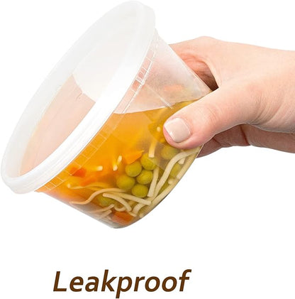 DuraHome Deli Containers with Lids 12 oz. Leakproof 40 Pack BPA-Free Plastic Microwaveable Clear Food Storage Container Premium Heavy-Duty Quality, Freezer & Dishwasher Safe (12 oz.) - Image 2