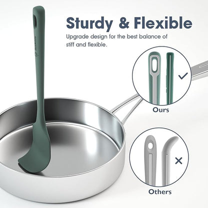 ChefAide 4 Pieces Silicone Spatula Set, Food Grade Rubber Spatula, Upgrade Strong Handle with Ergonomic Grip, Heat Resistant for Nonstick Cookware, Cooking - Image 4