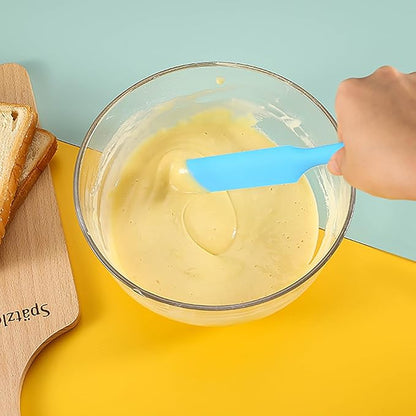 【5 Pack】Silicone Jar Spatula, Long Handle Jar Scraper Spurtle, Sourdough Spatula, Non-Stick Heat Resistant Cake Cream Spatulas Set, Small Spatulas for Kitchen Use