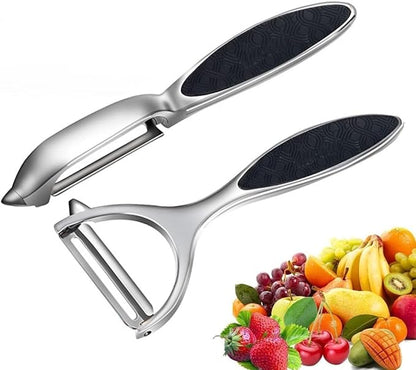 Vegetable Peeler, Potato Peelers for Kitchen Stainless Steel Multi-function Set Fruit Peeler For Kitchen and Household Tools Y & I Shape Swivel Blades with ​2 Orange Citrus Peelers by Leaflai
