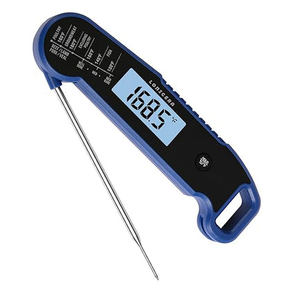Lonicera Digital Meat Thermometer for Food Cooking. Instant Read Within 1 Sec and ±0.9℉ Accuracy with Thermocouple Sensor. IP67 Waterproof, Auto-Rotating Display, Auto Wake up (Blueberry)