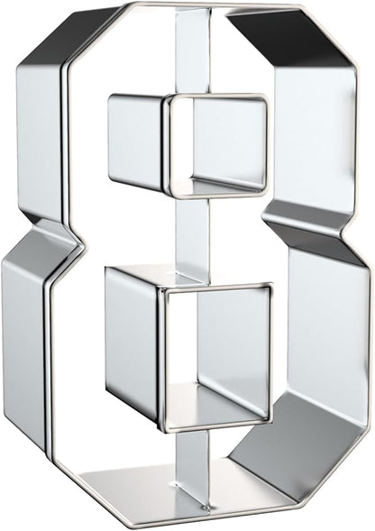 Number Cookie Cutter Set 3 Inch - 9 Piece Large Numbers #0#1#2#3#4#5#6 (#9) #7#8 Shapes Biscuit Fondant Baking Mold - Stainless Steel