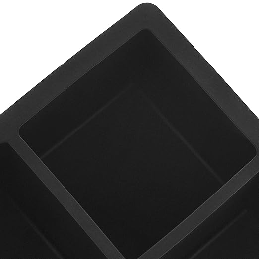 Amazon Basics Large Silicone Square Ice Cube Trays for Freezer, Dishwasher Safe, 4.25 x 4.25 x 1.77 in, Black, Set of 2 - Image 3