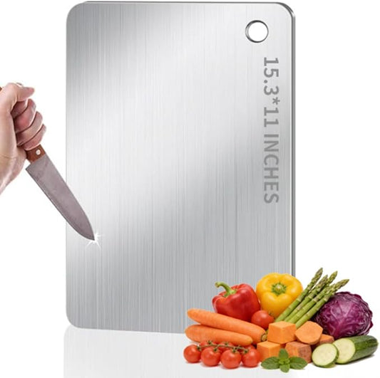 Titanium Cutting Board - 2026 New 100% Pure Titanium Cutting Boards, Food-Grade,Non-Slip Surface, Dishwasher Safe, Elegant Serving Tray, for Charcuterie, Meat, Vegetables, Easy Clean, 15.3"x11" ﻿ by kitchen