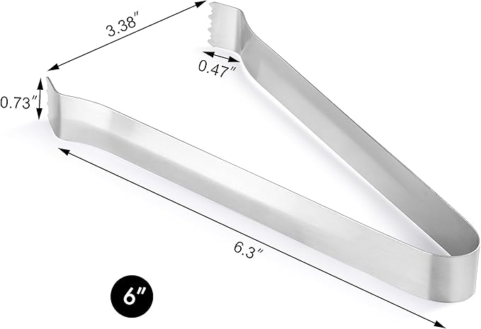 New Star Foodservice 42269 Restaurant-Grade Pom Tong, Stainless Steel, 6.5 inch, Set of 6, Silver - Image 3