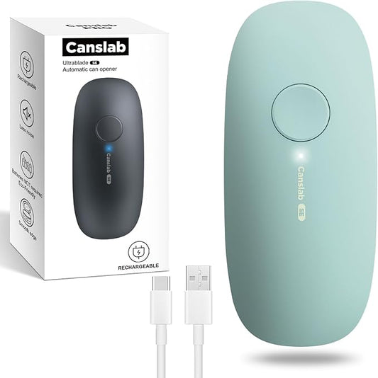 Canslab Ultrablde SE - USB Rechargeable Electric Can Opener for Kitchen for Seniors with Arthritis- Cordless Battery Powered Automatic, Side Cut, Smooth Edge, Handsfree, for Small or Large Cans, Teal by Canslab