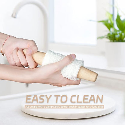 French Rolling Pin for Baking - Tuyotue 7.9 Inches Beech Wood Tapered Rolling Pin Dough Roller for Pizza Dough, Pie Crust Cookie Fondant Dumpling - Image 7
